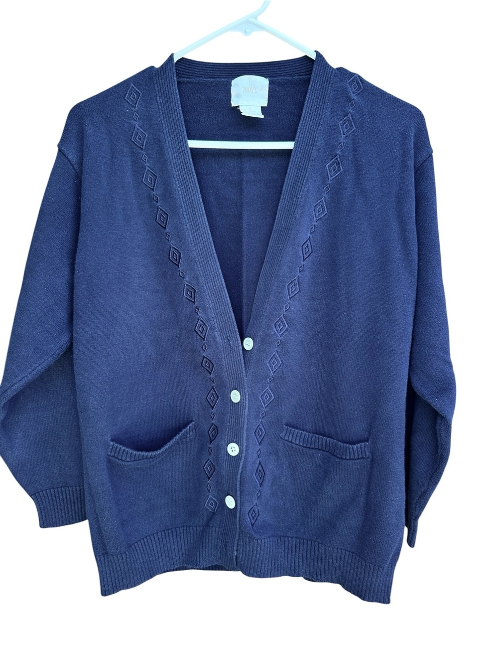 Vintage Judy’s Navy Embroidered Cardigan Sweater
